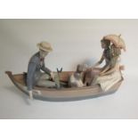 A Lladro porcelain figure group - Love Boat, model no.5343, being limited edition no 16, complete