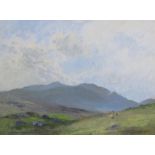 Nora Livingston - a pair, Ben Lawers and sand dunes at Gullane, signed, oil on board, framed, each