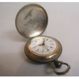 A late 19c Turkish pocket watch with decorated dial and fancy hands, circa 1890.