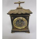 An early 20c mantel clock by Lenard Hall & Son of Grimsby with a French movement in a pagoda