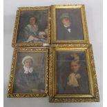 A collection of four unsigned 18c/19c family portraits, of Sarah Colles of Shallcross Hall, Mary