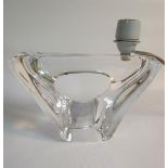 A mid 20c French Daum clear glass crystal table lamp, signed to base 'Daum, France', lamp 13.5cm