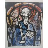 Bill Lesson - Saint Paul, limited edition coloured print 29/50, dated May '65, framed and glazed,