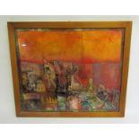 Atanasiu Ioan Delamare '98 - Bucuresti 1998, painting on glass, signed and dated, framed, 35cm x