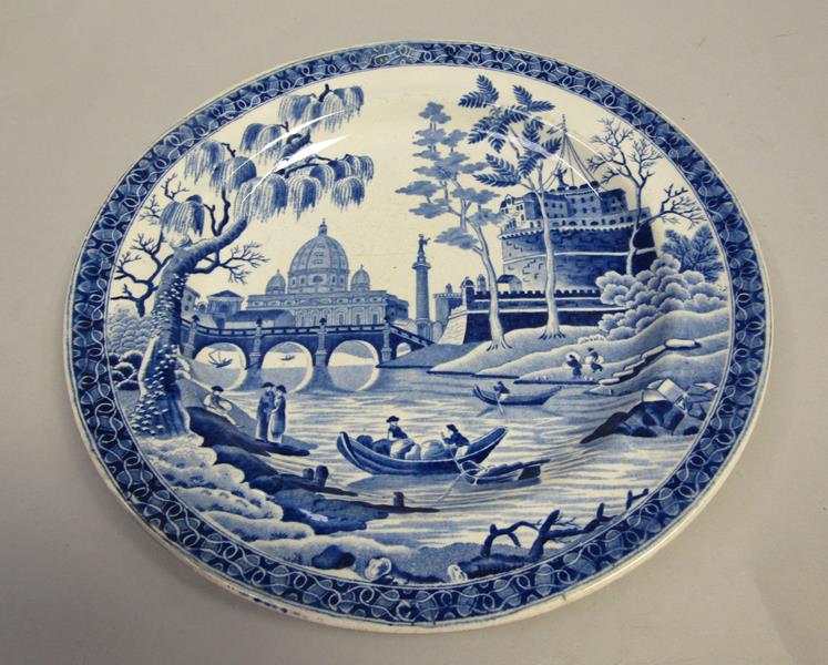 A Spode plate printed with the 'Tiber' pattern, 25cm diam.