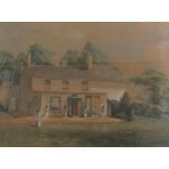 H Sanders 1868 - Mid Georgian country house, signed, watercolour, framed and glazed, 20.5cm x 28cm.