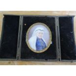 Dora Webb RMS 1935 - Miniature portrait of a lady, on ivory, signed and dated, oval framed and