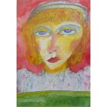 John Bellany - Femme Fatale, signed, pencil and watercolour, framed and glazed, 37cm x 27cm.