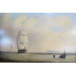William H Charlton 1846/1918 - The frigate Kent of West Hartlepool, signed in mono, oil on board,