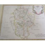 Robert Morden - Antique map of Bedfordshire, hand coloured, framed and glazed, 31cm x 40cm.