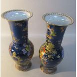 A pair of matched 1920's Carltonware Marcado vases, pattern no.2728, 27.75cm & 28cm h.