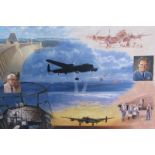 John Young - Dambusters with inset portraits of Guy Gibson and Barnes Wallace, and featuring the