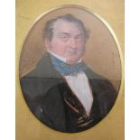 Unsigned 19c - Oval miniature portrait of Henry Kelsall on metal panel, oval framed within a gilt