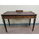 A late 19c Edwards & Roberts writing desk of rectangular form, stamped with registered number