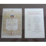 A collection of eleven early 20c Guild Hall menus for receptions by the Corporation of the City of