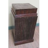 A 19c rosewood plinth, 34cm w, 69cm h.