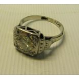 A platinum diamond set ring, approx 1.2ct, size N/O.