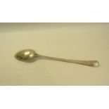 A George III silver table spoon with mono B terminal, makers mark for Hester Bateman, London 1785,