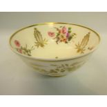 A 19c Nantgarw slop bowl, hand painted and gilded with floral sprays and roses, unmarked, 9cm h,