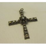 A Georgian rose cut diamond set cross.