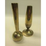 Two 1970's small silver vases, makers mark for Deakin & Francis Ltd, Birmingham 1970, 12.5cm & 13.