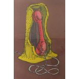 Man Ray - Le telephone rose, aquatint in colours, c.1977, on woven paper, signed in pencil and