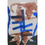 Stephen Buckley - Tokyo Joe, lithograph, framed and glazed (glass cracked), 110cm x 80cm.