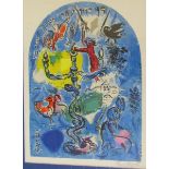 Marc Chagall - Synagogue of Jerusale, original signed lithograph, published Mourolt Freres, Paris,