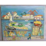 George Joseph Zeltr - Le Pointe Courte, a harbour scene, signed Zeltr, bottom right corner and