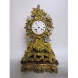 Mid 19c French mantel clock the dial and movement signed Rouilly & Hooker Paris and contained in