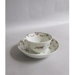 A Newhall type tea bowl and a Newhall saucer. tea bowl 5cms h.