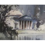 Claude Buckle - The Pantheon, Stourhead, Wilts, watercolour. Signed, framed and glazed 40cms x 52cms