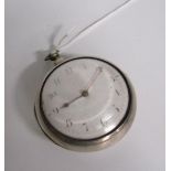 Mid 19c English pair cased verge pocket watch, the movement signed Jas. Shilling, Milton and