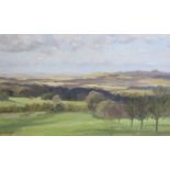 Brian Bennett - Pendley with Vale of Aylesbury beyond, signed in mono BTNB '72, oil on canvas,