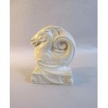 A Doulton Lambeth Carrara white glazed horse paperweight, no.175, 15cms h.