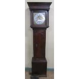 An early 18c 8 day longcase clock the 28cm square brass dial signed Thos. Stripling, Barwell and