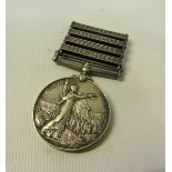 A Victorian South Africa medal with four bars Transvaal Driefontein Paardeberg and Cape Colony