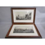 G H Andrews - pair of 19c black and white engravings, St Pauls and the River Thames, and