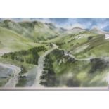 Ronald Maddox - Landscape, pattern 2, Glen Lyon, watercolour, signed, framed and glazed, 36cms x