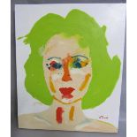 Neil Turner - Portrait Elizabeth Taylor, signed, titled and dated 2013. Unframed oil on canvas,
