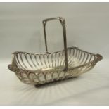 An Edwardian late Georgian style silver basket with gadroon upper rim, cast acorn leaf and floral