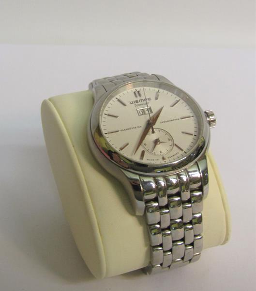 A Wempe Zeitmeister German gents chronometer wristwatch no. 1420189 in satin stainless steel case