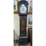 A late 17c month going longcase with 30cms arched brass dial signed John Miller Londini fecit and