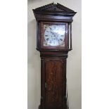 Early 19c Eight day longcase clock, the 33cm square painted dial signed J L D Terry, Manchester