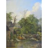 Peter Dunbar - a Mill near Lochwinnoch, Perthshire 1862, oil on canvas. Signed, framed, 51cms x