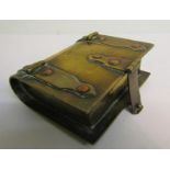A Victorian brass book box with flap hinges and fastening. 8cms w.