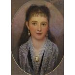 Unsigned Harriet Chorlton 1856-1919, provenance to reverse, oil on board. Oval framed, 44cms x