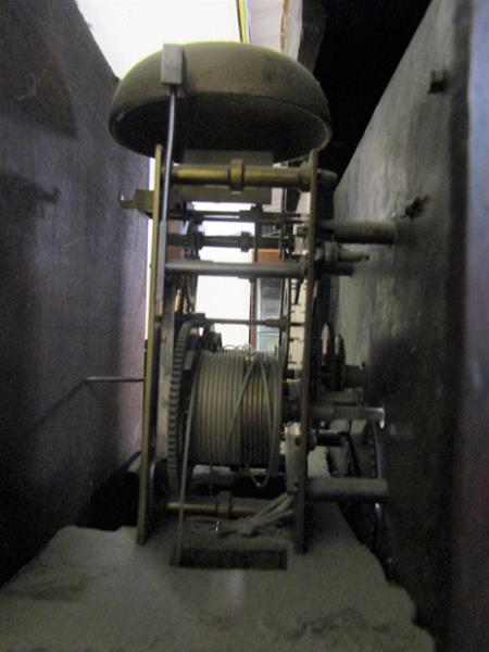 An early 18c 8 day longcase clock the 28cm square brass dial signed Thos. Stripling, Barwell and - Image 6 of 6