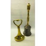 Two 19c brass and iron doorstops both with carry handles, one with base marked AK & Sons for