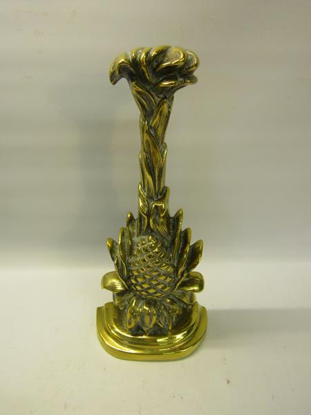 A 19c brass and iron door stop in the form of a pineapple. 34cms h. - Image 2 of 5